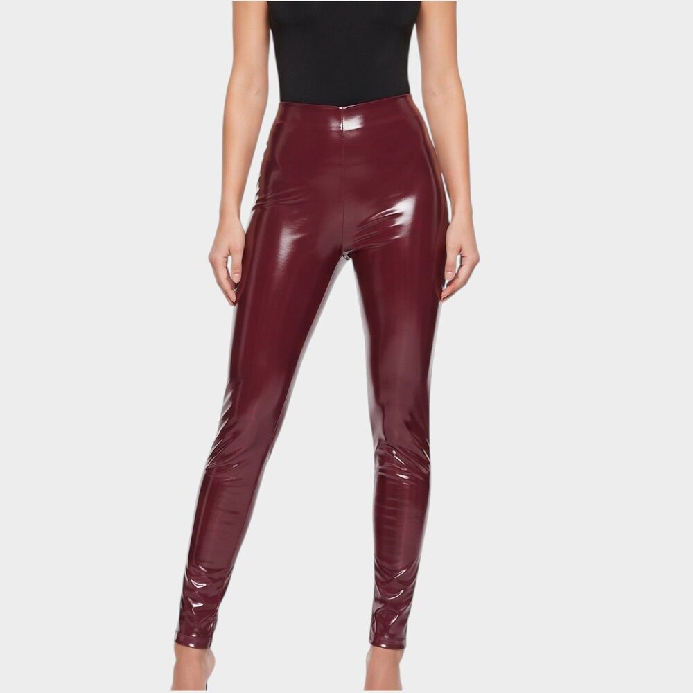 Naked Wardrobe High Waist Vegan Leather Leggings XS High Shine Edgy Pants